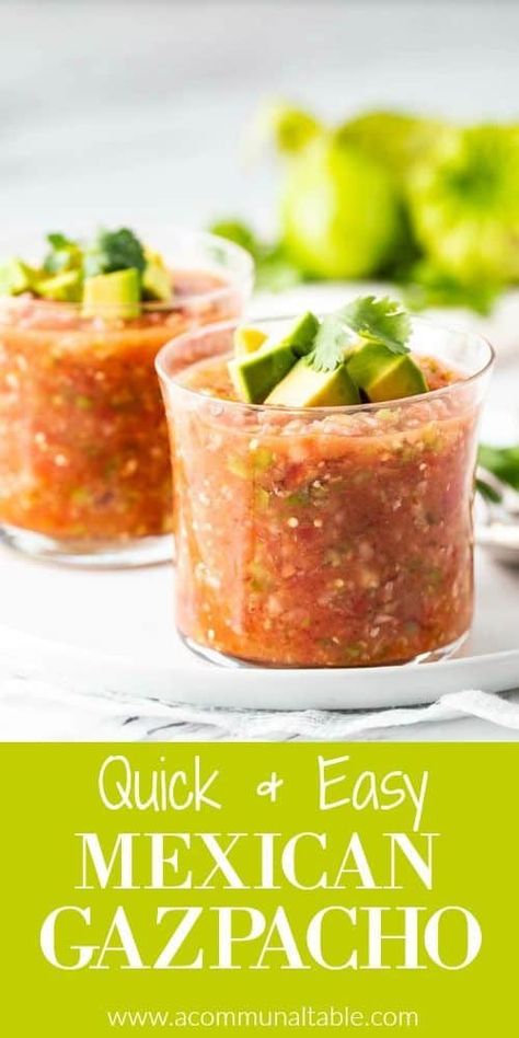 Easy Gazpacho, Soup For Lunch, Cold Soup Recipes, Gazpacho Soup, Gazpacho Recipe, Summer Soup, Soup Ladle, Summer Tomato, Soup And Sandwich