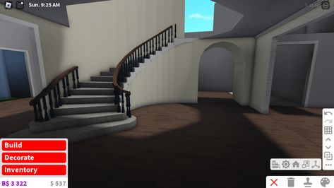 Bloxburg Front Door Entrance Ideas, Bloxburg Bunker Ideas, Custom Stairs Bloxburg, Bloxburg Gate Entrance Ideas, Bloxburg Custom Stairs, Custom Doors Bloxburg, Stairs Bloxburg, Bloxburg Custom Door, Bloxburg Stairs Ideas