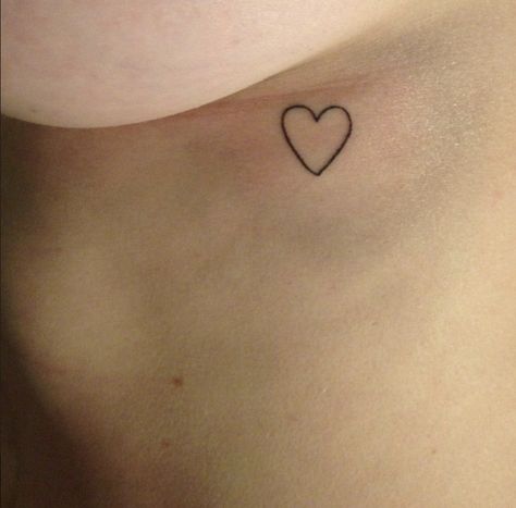 Heart Stick And Poke, Tattoo Under Breast, Stick And Poke Tattoo, Hidden Tattoos, Underboob Tattoo, Stick N Poke Tattoo, Bff Tattoos, Poke Tattoo, Stick And Poke