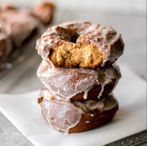 Old Fashioned Donuts, Eggnog Glaze, Gingerbread Donuts, Old Fashioned Donut, So Much Food, Best Donuts, Fried Donuts, Fried Dough, Holiday Breakfast