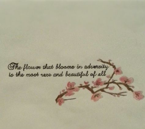 Mulan Quotes, Mulan Tattoo, Tattoo Son, Tree Quotes, Blossom Tattoo, Cherry Blossom Tattoo, Women's Tattoo, Disney Tattoos, Cherry Blossom Tree