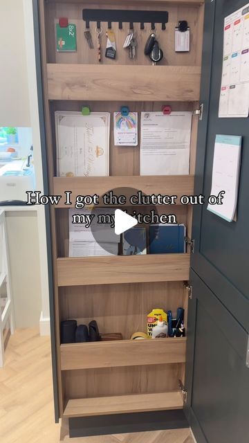 Lifelong Kitchens Ltd on Instagram: "✨ You’re going to want to save this one for later! 🤩 

Our customer wanted somewhere to hide away all the shopping lists, meal plans, kids party invitations, appointment letters (you know, all the stuff you usually stick on the fridge or stuff in a drawer 😉) BUT wanted it all to hand and organised too. So together we came up with the idea of adding a slim cupboard on the side of a pantry cupboard and we think it turned out great! 👏 

Would this family hub be helpful in your house? 🏠 

#kitchenideas #kitchenideas #kitchenhacks #familyorganisation #cleverkitchenstorage #kitchenstorage #familyhub #parentingtips #organisedhome #organisedhomeorganisedlife" Pantry Cupboard Ideas, Side Of Fridge, Kitchen Letters, Kids Party Invitations, Kitchen Cupboard Organization, Laundry Nook, Clever Kitchen Storage, Family Hub, Pantry Cupboard