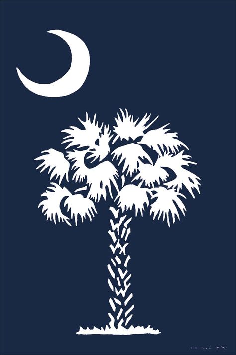 Palmetto Moon Southern T Shirts, South Carolina Art, Southern Accent, South Carolina Flag, Palmetto Moon, Palmetto Tree, South Carolina Travel, Golden Retriever Gifts, Flag Display