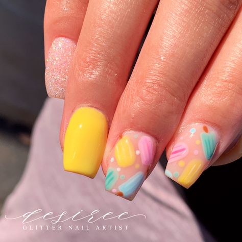 Popsicle Nails Designs, Popsicle Nail Art, Popsicle Nails, Pool Party Nails, Black Nail Tech, Picnic Nails, Arizona Nails, Cake Nails, Summer Time Nails