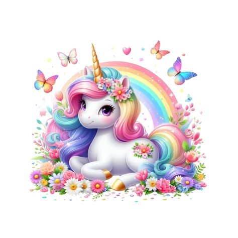 Do you want LOTS of cute clipart? Check out LadyBird Graphics Whole Store Bundle where you get all present AND future listings - an amazing saving!! https://www.etsy.com/au/listing/1646997359/whole-shop-bundle-cute-clipart Beautiful rainbow unicorn with flowers and a butterflies, the perfect clipart for any girls printable or project! Perfect graphic to use for things such as scrapbooking, paper crafts, planner printables, party invitations, digital scrapbookoing, graphic design, stickers or on Graphic Design Stickers, Unicorn With Flowers, Baby Zoo Animals, Cute Rainbow Unicorn, Unicorns Png, Unicorns Clipart, Unicorn Halloween, Design Stickers, Art Therapy Activities