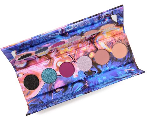 Kaleidos Astro Pink Futurism Eyeshadow Palette ($24.00 for 0.25 oz.) included six eyeshadows with four matte shades and two shimmer shades. The mattes were smooth and velvety without losing their pigmentation, while the shimmers were pigmented and easy to pick up with a dry brush. Cosmos is an inky, ultra-rich black base with flecks of silver sparkle over a matte finish. As one might expect, those silvery sparkles didn't really bind as much with the base so they had minimal impact in person. Opa Sparkle Eyeshadow, Dior New Look, Pink Sparkles, Melt Cosmetics, Tom Ford Beauty, Dose Of Colors, Dry Brush, Cool Undertones, Pink Eyeshadow