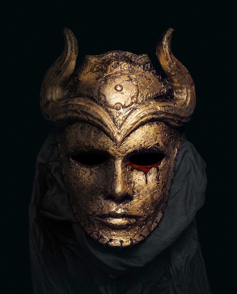 Sons of the Harpy Mask Gold Mask, Cool Masks, Masks Art, Medieval Fantasy, Mask Design, Dark Fantasy Art, Dark Art, Character Concept, Dark Fantasy