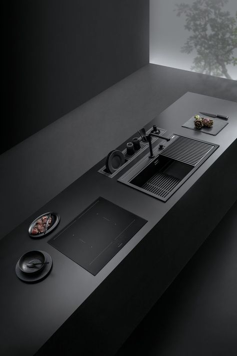 In the induction hobs the genesis of heat occurs only on the bottom of the pan which transmits it directly to the food, significantly speeding up cooking times. The surface of the hobs stays cold, ensuring improved safety and making cleaning easier. Modern Kitchen Appliances, Jewelry Storage Solutions, Kitchen Sink Design, Kitchen Mood Board, New Kitchen Designs, Smart Home Design, Induction Hob, Bar Sink, Custom Kitchens