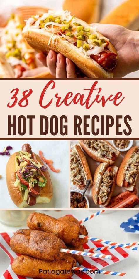 Creative Hot Dog Recipes for Backyard Grilling | Hot Dog Recipes | Backyard Grilling | Creative Hot Dog Recipes | Recipes for Backyard Grilling #CreativeHotDogs #HotDogRecipes #BackyardGrilling #Recipes #CreativeHotDogRecipes #HotDogRecipes Healthy Hotdogs Recipes, Hot Dog Biscuits, Hot Dog Combinations, Hot Dog Types, Loaded Hotdogs Recipes, Chicago Style Hot Dog Recipe, Special Hot Dogs, Best Hot Dog Toppings, Specialty Hot Dogs