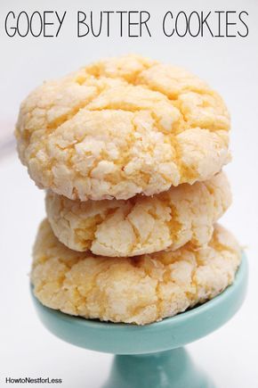 gooey butter cookie recipe Ooey Gooey Butter Cookies, Gooey Butter Cookies, Butter Cookie Recipe, Gooey Butter, Pie Cookies, Gooey Butter Cake, Delicious Deserts, Baking Fun, Cookie Dough Recipes