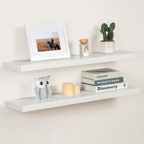 The Floating Shelves, measuring 36" x 9", offer a sleek and functional storage solution for your living room, kitchen, or office. This set of 2 rustic wooden wall shelves adds a touch of charm to any space while providing ample display and storage options. Perfect for showcasing decor items, books, or plants, these shelves are wall-mounted for easy installation and a clean, minimalist look. Upgrade your space with these versatile and stylish hanging shelves. Deep Bookshelf, Floating Shelves White, Floating Shelf Wall, Shelves For Bathroom, Rustic Wall Shelves, White Floating Shelves, Shelves White, Electric Blanket, Wooden Wall Shelves