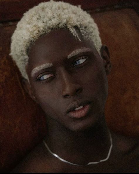 Melbury Badejo, Black Model Male, Bleached Hair Men, Afro Beauty, Male Hairstyles, Black Male Models, Mens Facial, Long White Hair, Expressions Photography