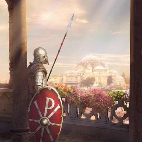 Constantinople Art, Ancient Constantinople, Byzantine Army, Byzantine Architecture, Roman Warriors, Eastern Roman, Ancient Warfare, Armadura Medieval, Byzantine Empire