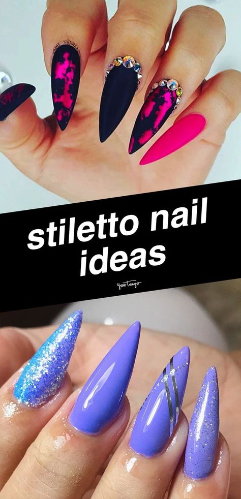 Summer Acrylic Nails Stiletto Shape, Pointy Summer Nails, Simple Nail Designs Stiletto, Stellitoes Nails Designs, Stilleto Short Nail Designs, Short Pointed Nails Stilettos, Nail Ideas Stiletto Short, Medium Stiletto Nails Designs, Stiletto Spring Nails