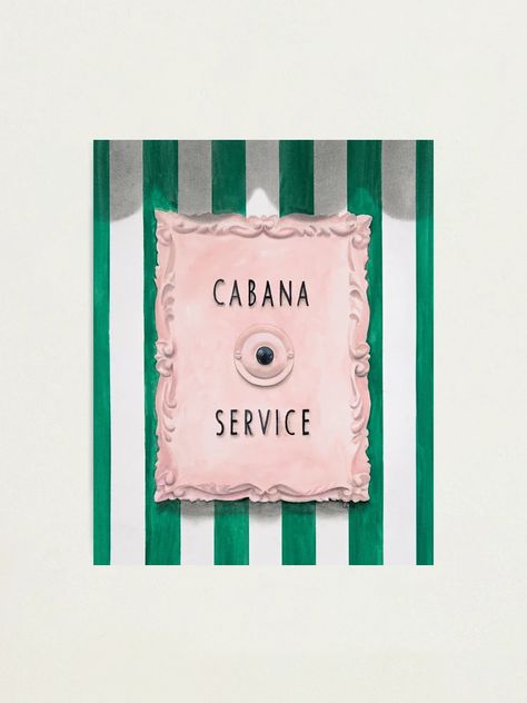 "Cabana Service Button Pink and Green Button" Photographic Print for Sale by LisaGolightly | Redbubble Lisa Golightly, Press For Champagne, 70s Beach, Auction Themes, Meditation Pillows, Cafe Ideas, Beverly Hills Hotel, Bar Gifts, Label Paper