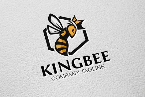 King Bee | Creative Logo Templates ~ Creative Market King Bee Tattoo, Vespa Logo, Logo Bee, King Bee, Honey Logo, Bee Logo, Astro Van, Free Font Download, Foto Langka