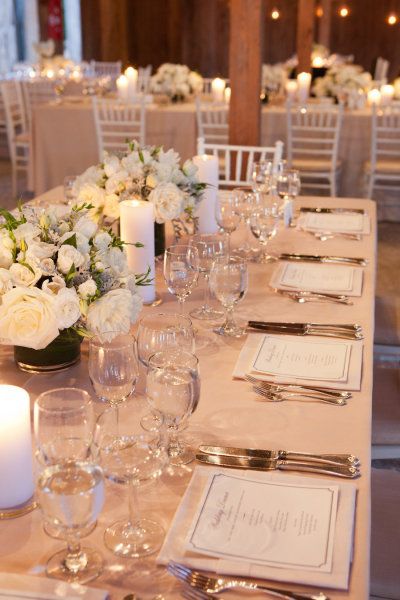 elegant, all white tablescapes Photography by Gayle Brooker Photography / gaylebrooker.com, Event Planning   Design by Kristin Newman Designs / kristinnewmandesigns.com/, Floral   Lighting Design by Gathering Floral   Event Design / gatheringevents.com Sophisticated Wedding Reception, Wedding Settings, Table Decorating, Elegant Wedding Reception, Sophisticated Wedding, Nontraditional Wedding, Mod Wedding, Wedding Table Settings, Reception Ideas