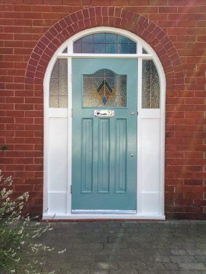 1930's Front Door - The Grand Victorian Door Company 1930s Front Door, 1930s Doors, Arched Front Door, Victorian Front Doors, Glass Porch, Front Door Styles, Porch Remodel, Arch Doorway, Victorian Door