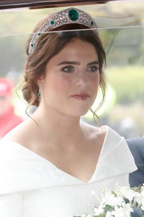 Princess Eugenie of York looked every bit regal on her wedding day. Savannah Phillips, Eugenie Wedding, Real Outfits, Jack Brooksbank, Rule Britannia, Queens Jewels, Family Jewelry, Royal Crowns, Royal Tiaras