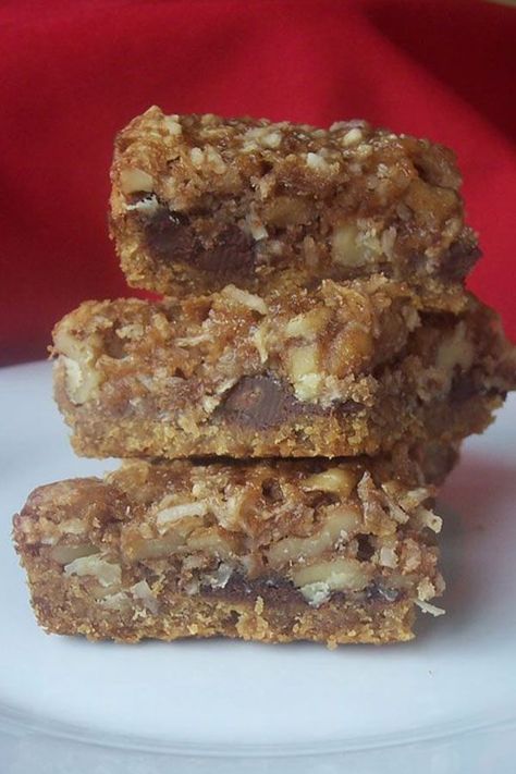 Coconut Walnut Bars, Coconut Breakfast Bars, Tom Thumb Cookie Bars, Walnuts Desserts Easy Recipes, Walnut Bars Recipes, Oatmeal Coconut Bars, Fall Bars, Walnut Recipes Dessert, Coconut Bars Recipe