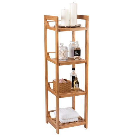 Bathroom Towel Display Ideas, Bamboo Shelving, Bathroom Storage Stand, Gilbert House, Toilet Step, Creating Storage, Home Inspiration Modern, Bathroom Shelving Unit, Stacking Shelves