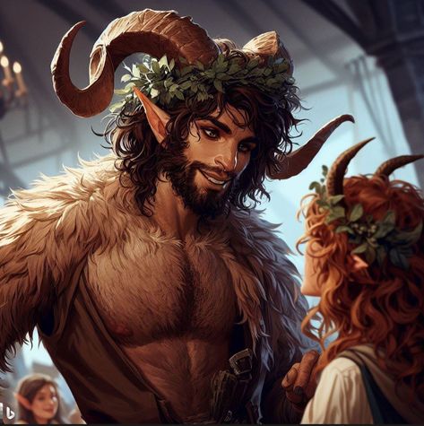 Faun Male Art, Faun Oc Male, Satyr Art Male, Faun Character Design, Satyr Druid, Celtic Monsters, Male Satyr, Faun Oc, Satyr Male