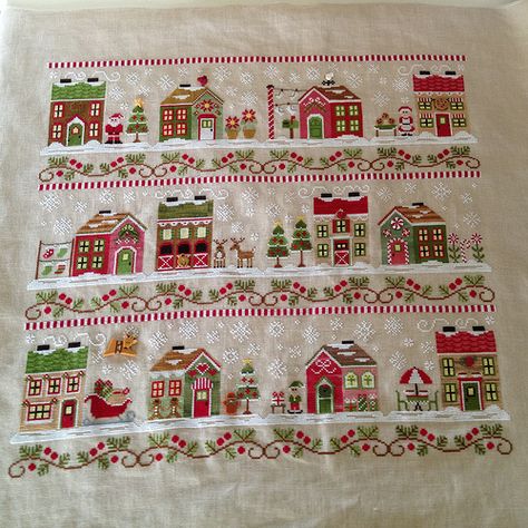 Santa's Village Village Cross Stitch, Christmas Stitching, Anni Downs, Country Cottage Needleworks, Little House Needleworks, Lizzie Kate, Santa's Village, Patchwork Heart, Cross Stitch House