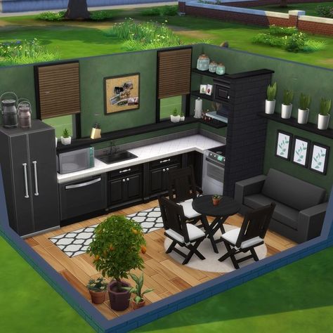 Ts4 Interior Design, Sims 4 Houses Basegame, Sims 4 Basegame Rooms, Sims 4 Builds Basegame, Sims 4 House Inspiration Interior, Base Game Sims 4 Rooms, Basegame Sims 4, Sims 4 Living Room Ideas Base Game, Sims Kitchen Ideas