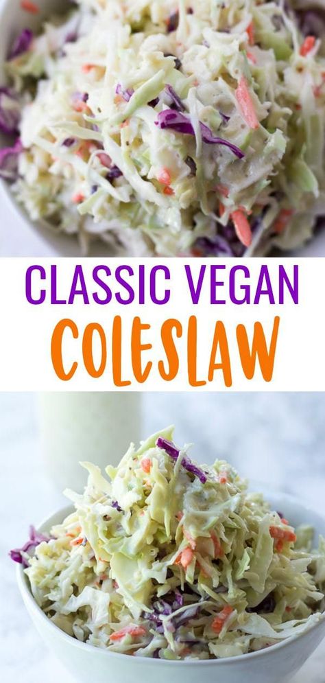 Vegan Coleslaw Dressing, Coleslaw Recept, Classic Coleslaw, Dairy Free Dressing, Vegan Coleslaw, Coleslaw Salad, Recipes Salads, Coleslaw Dressing, Creamy Coleslaw