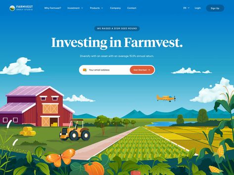 Farmvest Landing Page Animation 🌾 Landing Page Animation, Webpage Design Layout, Desain Ux, Interactive Web Design, Free Web Design, Powerpoint Slide Designs, Web Ui Design, Webpage Design, Website Design Layout