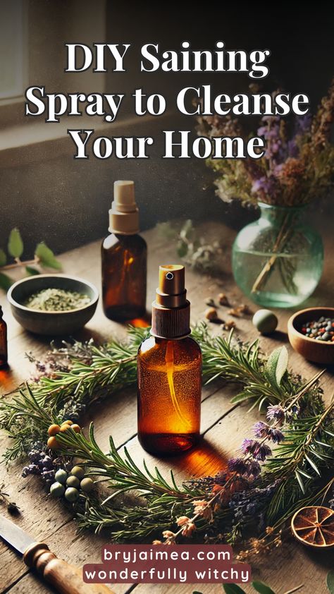 Cleanse your home with a DIY saining spray inspired by traditional Scottish practices. Using herbs, essential oils, and salt, this guide shows you how to create a powerful cleansing spray for protection, purification, and spiritual balance. Perfect for clearing negative energy and inviting positivity, this simple spray is an essential addition to your witchcraft practice and can be used regularly or for special rituals. Cleansing Chant For Self, Spiritual Cleansing Spray, Diy Cleansing Spray, Diy Protection Spray, Witch Cleansing Spray, Protection Salt Recipe, Cleansing Rituals Witchcraft, How To Cleanse Your Home Of Bad Energy, Home Protection Witchcraft