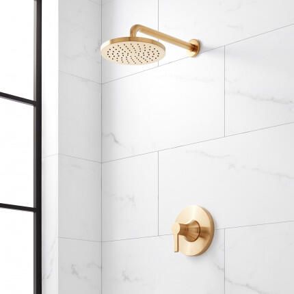 Shower Systems and Faucets, Shower Jet Systems | Signature Hardware Shower Build, Freestanding Tub Faucet, Gold Shower, Luxurious Showers, Shower Faucet Sets, Tub And Shower, Rainfall Shower Head, Tub Shower Combo, Custom Shower