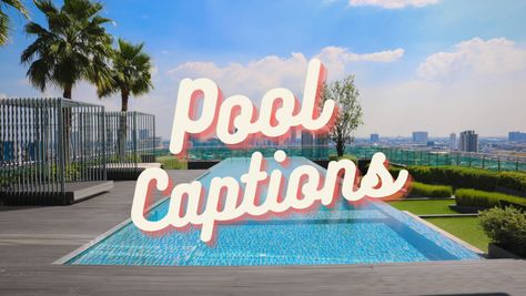 pool captions Pool Side Captions For Instagram, Pool Party Quotes, Ig Captions Summer, Poolside Quotes, Pool Captions For Instagram, Summer Puns, Pool Captions, Party Captions, Pool Quotes