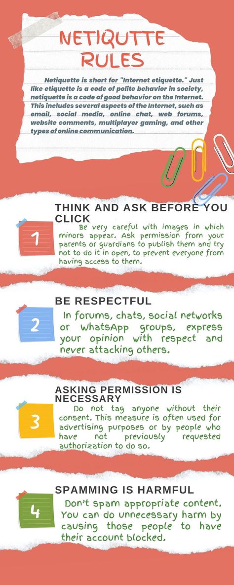 Infographics about Netiquette Rules Netiquette Rule Poster, Infographic Design About Netiquette, Netiquette Infographic Poster, Netiquette Poster Drawing, Rules Of Netiquette Poster, Slogan About Social Media, Netiquette Poster, Rules Of Netiquette, Online Etiquette