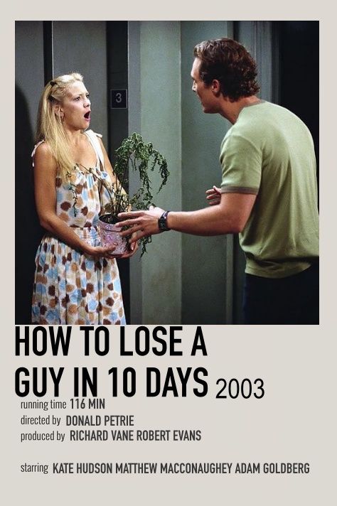 click my profile for more posters Polaroid How to Lose a Guy in 10 Days poster made by me Movie Tracker, Posters Minimalist, Iconic Movie Posters, Movie Card, Film Posters Minimalist, Film Posters Vintage, Movie Poster Wall, Minimal Movie Posters, Movie Prints