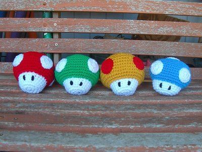 MARIO BROSS MUSHROOMS | Mushroom: Beginning at the base with… | Flickr Crochet Mario, Mario Crochet, Confection Au Crochet, Crochet Mushroom, Pola Amigurumi, Mario Brothers, Amigurumi Free Pattern, Crochet Gifts, Crochet Dolls