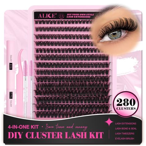 PRICES MAY VARY. 【Get Salon Lash Extension Look at Home】: You can create customized eyelash salon makeup with our individual lashes of different lengths, whether it is a night out with friends, a special occasion or even a working day. You can have the makeup you need anytime, anywhere, spend less money and time! 【DIY Eyelash Extension Kit】: This diy lash extensions kit include 280Pcs lash clusters 10mm-16mm, 10ml lash bond and seal, 1 tweezers，2 lash brush，you can create fox eyes, cat eyes and Lash Extensions Kit, Lash Brush, Makeup You Need, Eyelash Salon, Lash Extension Kit, Professional Eyelash Extensions, Salon Makeup, Lash Clusters, Fox Eyes