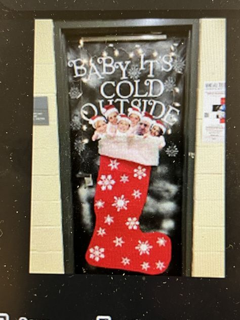 Infant Winter Door Ideas, Christmas Door Ideas For Infant Room, Infant Classroom Christmas Decorations, Christmas Infant Bulletin Boards, Infant Christmas Door Ideas, Infants Arts And Crafts, Christmas Classroom Door Ideas, Infant Bulletin Board, Infant Room Ideas