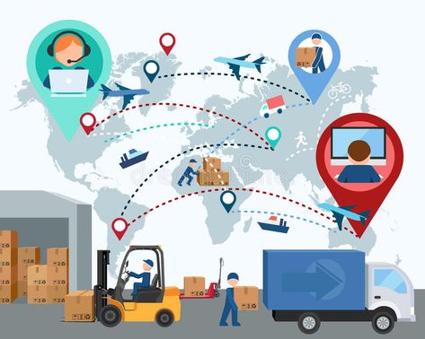 Production, transportation, delivery of cargo. Map. Vector illus. Production, tr , #Aff, #delivery, #cargo, #Production, #transportation, #Map #ad Logistics Management, Travel Marketing, Billing Software, Dream Career, Supply Chain Management, Tianjin, Folding Doors, Chengdu, App Development Companies