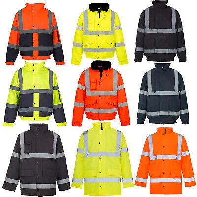 TOP QUALITY HI VIS BOMBER JACKET. RETRO REFLECTIVE SILVER HI VIZ TAPE. VERY COMFORT HI VIS JACKET WATERPROOF. THIS HI VIS JACKET IS PERFECT FOR ALL KIND OF WORK WHICH REQUIRE HI VISIBILITY. MACHINE WASHABLE FLEECE JACKETS. Yellow Parka, Quilted Jacket Men, Reflective Jacket, Men's Windbreaker, Work Trousers, Work Jackets, Mens Fleece, Field Jacket, Winter Coats Jackets