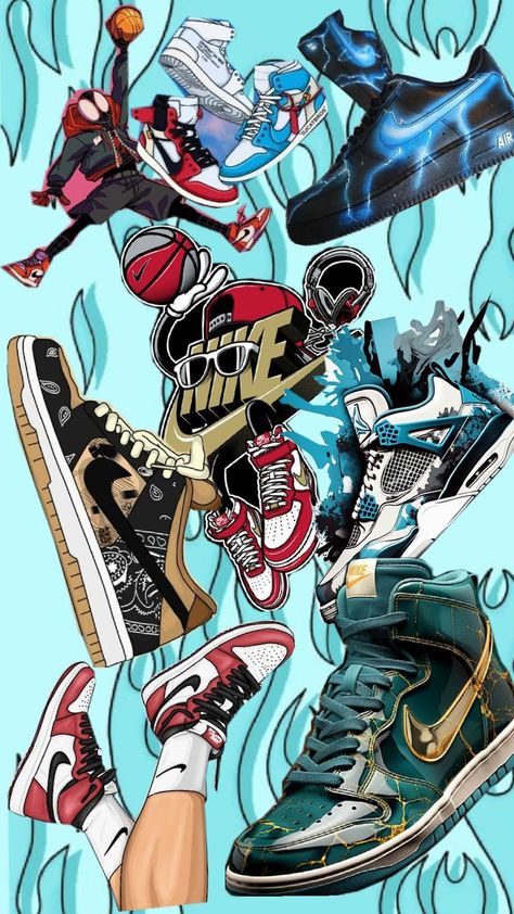 Iphone Wallpaper Jordan, Nike Wallpaper Backgrounds, Cool Cartoon Drawings, Basketball Artwork, Creative Snaps For Snapchat, Trippy Cartoon, Jordan Logo Wallpaper, Miles Spiderman, Nike Art