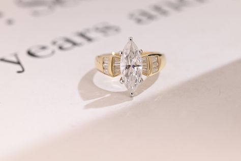 Solid Gold Two Tone Marquise Moissanite Engagement Ring, Unique Wide Band Proposal Ring, Promise Ring, Anniversary Gift for Women The pics show 3 Carat <6*15 mm> Marquise Cut Moissanite Engagement Ring🥰 Details: Center Stone: ⭐ Cut: Excellent Cut, Marquise Cut Moissanite ⭐Grade Color: D Color ⭐Clarity: VVS1 ⭐Carat and Dimension:  3 Carat <6*15 mm> pictured, 4 Carat <8*16 mm>, 5 Carat <8.5*17 mm> ⭐ Band Width: 2.4 mm ⭐ Band Thickness: 1.5 mm Accent Stone: ⭐ Cut: Excellent Cut, 1*1.5*3.5mm Trapez Wide Band Engagement Ring Unique, Horizontal Marquise Engagement Ring, Unique Marquise Engagement Ring, Marquise Moissanite Engagement Ring, Wide Band Engagement Ring, Marquise Cut Engagement Ring, Future Engagement Rings, Detailed Engagement Ring, Engagement Ring Unique