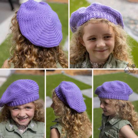 Easy Crochet Beret Stunning Free Pattern - Winding Road Crochet Crochet Beret Free Pattern Easy, Beret Crochet Pattern Free, Crochet Beret Free Pattern, Beret Hat Pattern, Berets Pattern, Crochet Beret Pattern, Winding Road Crochet, Beret Pattern, Yarn Creations