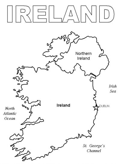 Print coloring page and book, Ireland Map Coloring Page for kids of all ages. Updated on Friday, February 27th, 2015. Ireland Flag Printable, Ireland Worksheets Free Printable, Ireland Coloring Pages, Ireland Unit Study, World Thinking Day Ireland, Ireland Crafts For Kids, Ireland Crafts, Sant Patrick, Map Of Ireland