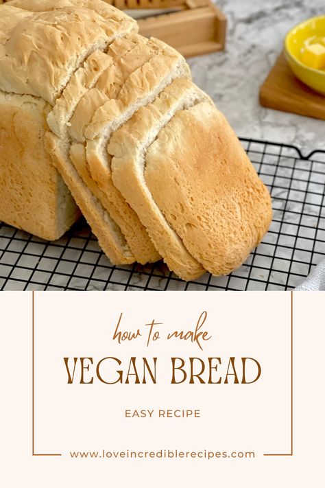 This fresh, light, and fluffy vegan white bread is quick and simple to make. Enjoy the delightful aromas of freshly baked bread filling your home, just like a bakery! Easily make a fresh loaf using this bread machine recipe. Perfect for those seeking vegan recipes and bread maker tips! Vegan Bread Machine Recipes, White Bread Machine Recipes, Easy Bread Machine Recipes, Bread Machine Recipe, Freshly Baked Bread, Bread Maker Recipes, Bread Easy, Vegan Bread, Baked Bread