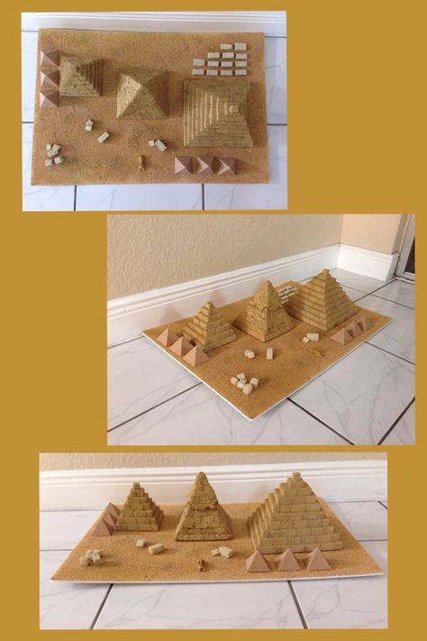 Pyramids of Egypt. make with brown sugarlumps Pyramid Project Ideas, Pyramid School Project, Ancient Egypt Crafts, Egypt Lessons, Ancient Egypt For Kids, Ancient Egypt Unit, Egypt Activities, Egyptian Crafts, Ancient Egypt Pyramids