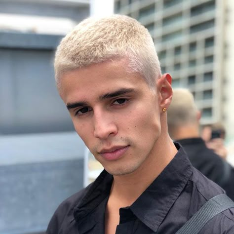 Blonde Buzz Cut Men - Best Blonde Hairstyles For Men: Hot Blonde Hair Guys with Cool Haircuts and Styles #menshairstyles #menshair #menshaircuts #menshaircutideas #menshairstyletrends #mensfashion #mensstyle #fade #undercut #blondehair #blondemen Platunim Blonde Hair Men, Men Blonde Hair Dyed Short, Fade Blonde Hair Men, Blonde Hair Men Short, Men Platinum Hair, Blonde Hair Man, Blond Hair Men, Bleached Buzz Cut Men, Short Blonde Hair Men