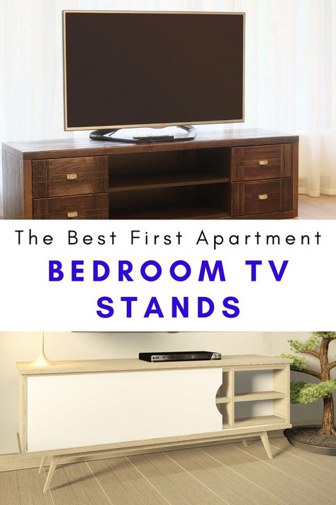 Bedroom TV Stand Tv Stand For Bedroom Small Spaces, Tv Set Up Bedroom, Bedroom Tv Stand Ideas, First Apartment Bedroom, Unusual Bedroom, Tv In Bedroom Ideas, Tv Stand For Bedroom, Bedroom Decor Ideas For Couples Romantic, Bedroom Minimal