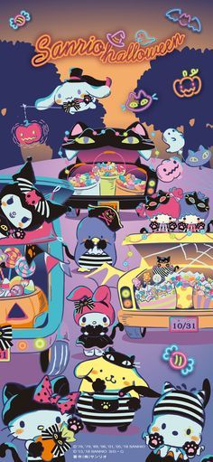 【1125×2436】201810 Sanrio Halloween Special Sanrio Halloween Wallpaper, Pompompurin Halloween, Hello Kitty Halloween Wallpaper, Wallpaper Sanrio, Sanrio Halloween, Hello Wallpaper, 헬로키티 배경화면, Hello Kitty Wallpaper Hd, Sugar Pop