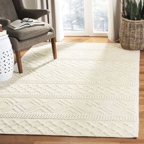 Xamiera Handmade Tufted Ivory Area Rug Deco Studio, Living Room Area, Geometric Motif, Ivory Background, Solid Color Rug, Ivory Area Rug, Transitional Area Rugs, Geometric Area Rug, Ivory Rug